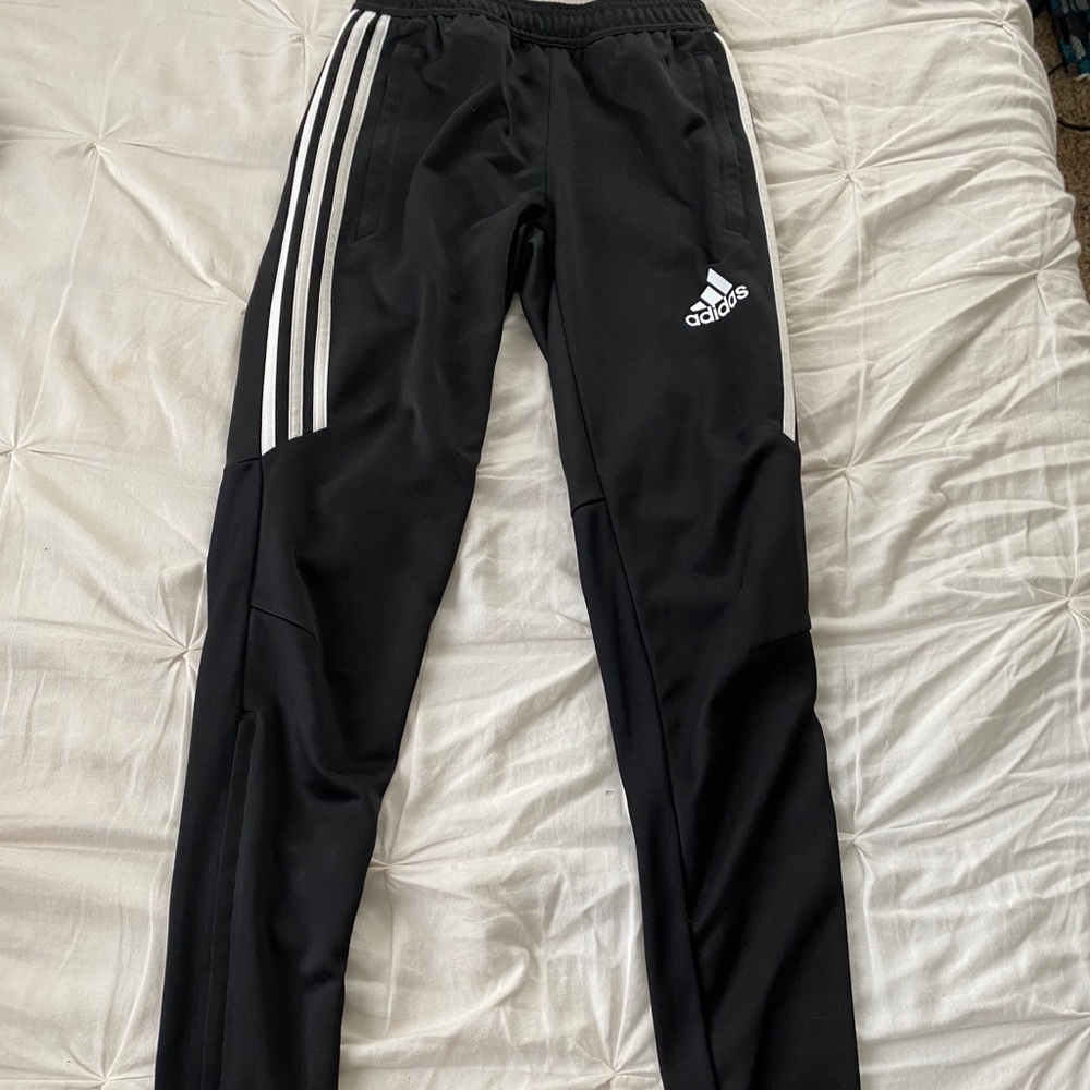 Black and white Adidas pants